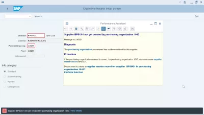 Supplier has not been created for purchasing organization : S4 HANA: Error supplier not yet created by purchasing organization