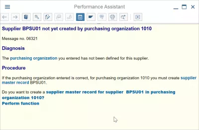 Supplier has not been created for purchasing organization : S4 HANA: The purchasing organization you entered has not been defined for this supplier
