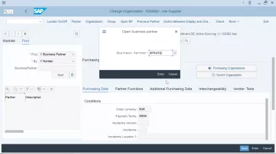 Le fournisseur n'a pas été créé pour l'organisation d'achats : S4 HANA: fournisseur Open Business Partner avec numéro