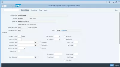 Tiekėjas nebuvo sukurtas pirkimo organizacijai : S4 HANA: sukurkite informacijos įrašą apie pirkimo organizacijos duomenis