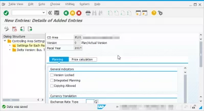 SAP version 0 is not defined for fiscal year : Version definition for fiscal year saved