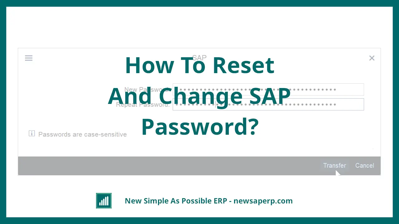 [SAP] How To Reset And Change Password?
